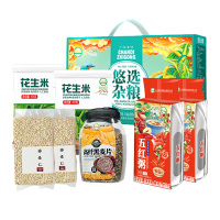 鹤来香花生米五红粥高纤黑麦片荞麦仁优选杂粮礼盒组合