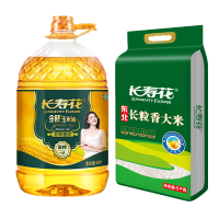 长寿花金胚玉米油5L + 东北长粒香大米 5kg 袋