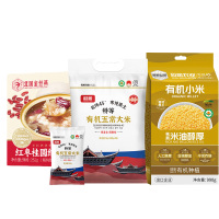 溢田溢小妹系列有机糙米1kg+红枣桂圆红豆燕窝粥(252g)+有机五常大米250g*20袋(有机)