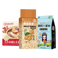 溢田溢小妹系列有机八宝米1kg+有机黄豆(简)400g+红枣桂圆红豆燕窝粥(252g)