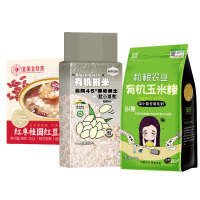 溢田溢小妹系列有机玉米糁950g+有机粥米(简)500g+红枣桂圆红豆燕窝粥(252g)