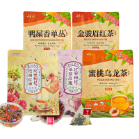 金骏眉红茶60克+鸭屎香单丛茶60克+亚美春桂圆红枣玫瑰枸杞茶80克+桑葚玫瑰红枣枸杞茶96克+蜜桃乌龙茶78克