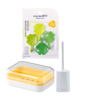 茶花马桶刷子+简约带盖波普皂盒+幸运四季粘钩