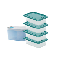 茶花抗菌保鲜盒1.3L+冰箱收纳盒1200ml*4