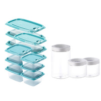 茶花冰箱收纳盒12件套+密封罐1200ml+550ml*2