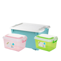 茶花小号收纳箱6.5L*2+收纳箱蓝80L