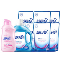 蓝月亮洗衣液薰衣草香 2kg*1瓶+1kg*6袋+儿童婴儿洗衣液百合香80g