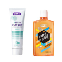 舒客牙膏120g清悦鲜果+漱口水500ml天然鲜橙