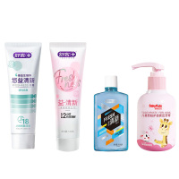 舒客牙膏120g清悦鲜果+牙膏120g莓莓冰茶+儿童牙膏150g草莓酸奶+漱口水500ml清凉薄荷