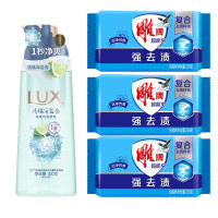 力士清橘海盐沐浴露400g+雕牌肥皂226g*3