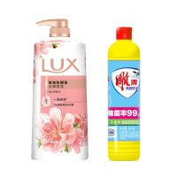 力士焕亮粉樱1kg沐浴露+雕牌高效除菌500g洗洁精