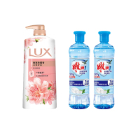 雕牌全效加浓220g洗洁精*2+力士焕亮粉樱1kg沐浴露