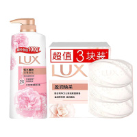 力士香皂盈润焕彩100g*3+恒久嫩肤500g沐浴露