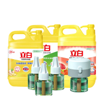立白洗洁精柠檬精1kg+生姜精1kg+西柚洗洁精1kg+超威蚊香液海盐橙花4液1器(225晚)