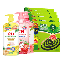 立白洗洁精白桃APG洗洁精1kg+佛手柑生姜洗洁精1kg+莓果酵素洗洁精1kg+超威蚊香艾草155g/加大10圈*5