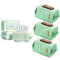 天真贝比40片-珍珠纹手口湿巾[12*17cm]*3+天真贝比80片-超大包交叉手口湿巾[15*20cm]*3
