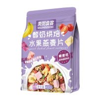美粥食客酸奶果粒冻干草莓麦片烘焙水果燕麦片400g*2袋装