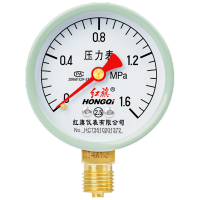 红旗CON/Y-60普通压力表径向安装水油液气压表水暖0-1.6MPa精度2.5级