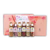 正道和丰花茶套装ZDF-010 山楂干80克+玫瑰茄30克+重瓣红玫瑰60克+茉莉花30克+苦荞茶170克+贡菊30克