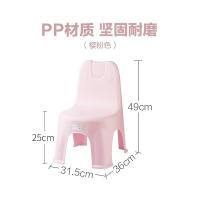 茶花(CHAHUA) 塑料凳子 家用小椅子 幼靠背椅 靠背凳 粉色 1只装
