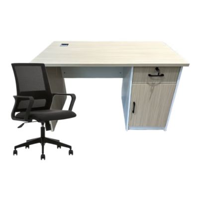 JIMJDO 橡胶木实木书桌椅套装写字台电脑桌家用书桌学生卧室办公桌椅