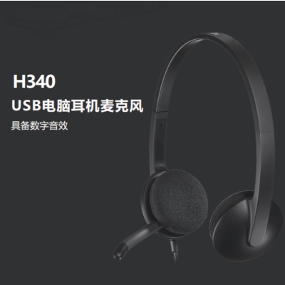 头戴式有线耳机 H340 降噪麦克风二合一 货期2周