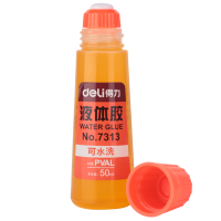 得力 7313棉布头液体胶50ml(黄、1组24瓶)