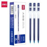 得力 A116大容量蓝笔中性笔0.5mm全针管(蓝色、1组12支)