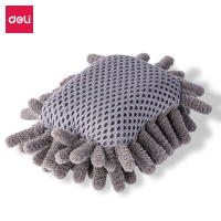 得力 MC1168雪尼尔白板擦柔顺纤维粒子(灰色、1组12块)