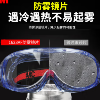 3M1623AF护目镜 防雾防花粉尘工业切割骑行防风飞溅劳保眼镜罩 一副