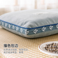 荞麦填充麻绒枕头35*55cm 浅灰色