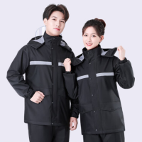 雨衣分体套装加厚防水耐磨带反光条M-3XL尺码