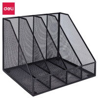 得力 78986四联金属网状文件框桌面收纳(黑色)