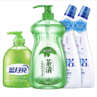 蓝月亮 厨卫组合茶清洗洁精1kg+卫诺沁香洁厕液500g*2+芦荟洗手液500g 货期1周