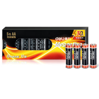 得力 18502碱性5号电池10粒/盒装(黑)