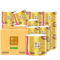清风 原木金装有芯卷纸B2014JE27N1 4层140克*27卷 (箱装)