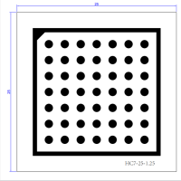 视觉相机玻璃标定 外形尺寸25*25mm,0.001精度 C20X20-7X7-2.5-1.25 货期两周