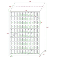 钢制手机存放柜 100门 斜顶 带透视窗 带弹簧自动关门 厚度0.8mm 交期15天,一年维保
