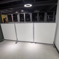 办公室屏风隔断折叠移动活动屏风 定制 0.7米*1.5米 全板白 半折叠款 货期两周