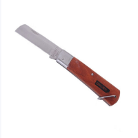 得力 DL0070 木手柄电工刀200mm折叠电缆刀 1组5把 货期1周
