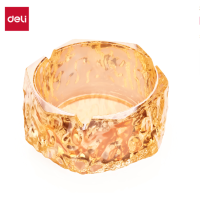 得力 LQ174大号几何玻璃烟灰缸105*105mm(黄色)