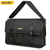 得力 DL-P8 帆布工具包单肩手提维修工具电工收纳包袋大号45x15x29cm 1组3只 货期1周