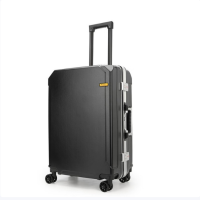 恒源祥 HYX8057 机甲铝框箱 拉杆箱行李箱旅行箱密码箱 24英寸 黑色 货期1周