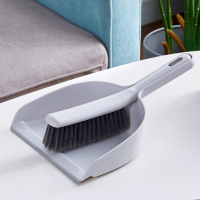 家用手持小扫帚套装 书桌面清洁塑料垃圾铲套装 灰色