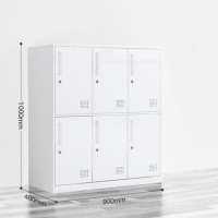 带锁白砂纹小六门储物柜 高1000mm*长900mm*宽400mm 货期2周