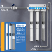 饮水机前置过滤器 20寸 三级铜口透明瓶[PP+UDF+CTO]双6分口 货期2周
