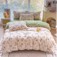 罗曼罗兰 加厚磨毛四件套 被套200*230cm 床单230*230cm 枕套48*74cm*2 [花儿朵朵]