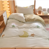 罗曼罗兰 全棉三件套 被套 160x210cm 直角床单160x230cm 枕套 48×74cm*1[月亮之心]