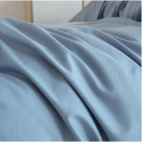 罗曼罗兰 全棉三件套 被套 160x210cm 直角床单160x220cm 枕套 48×74cm*1[简单生活-兰灰]