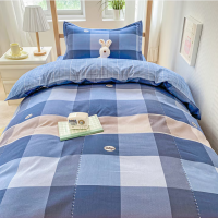 罗曼罗兰 全棉三件套 被套 160x210cm 直角床单160x220cm 枕套48×74cm*1[查里世家-灰]